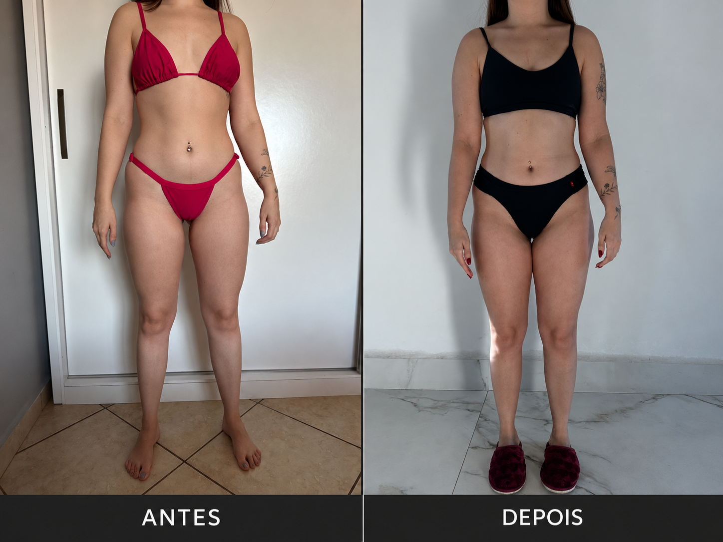 Comparativo 02 de antes e depois, vista frontal
